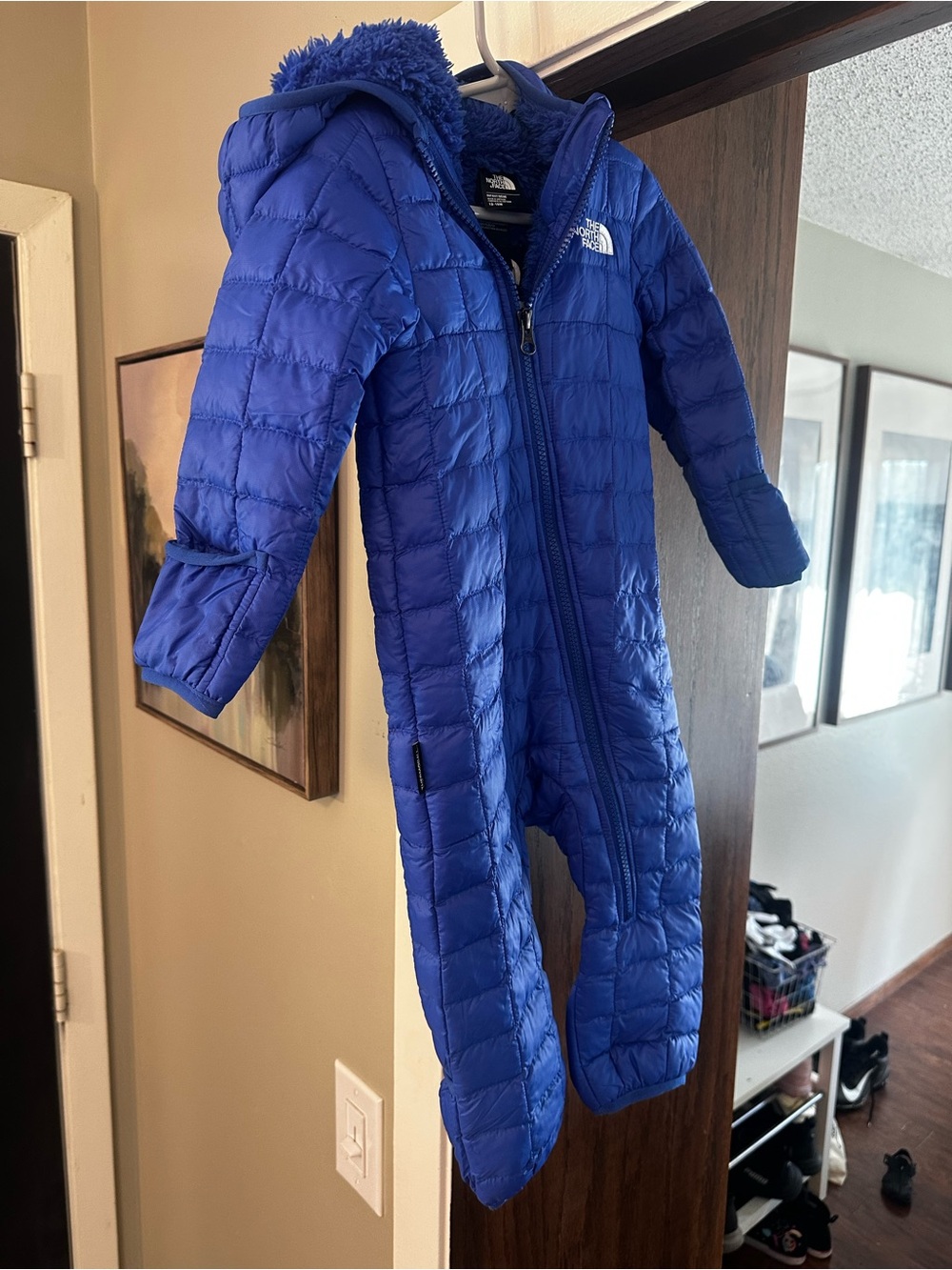 The North Face Royal Blue Insulated Kids One-Piece Snowsuit